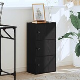 Boekenkast bewerkt hout - Zwart eiken - 40x24x77 cm - 52% korting!