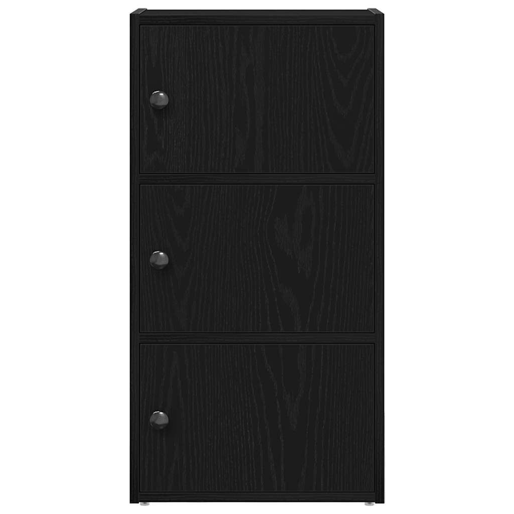 Boekenkast bewerkt hout - Zwart eiken - 40x24x77 cm - 52% korting!