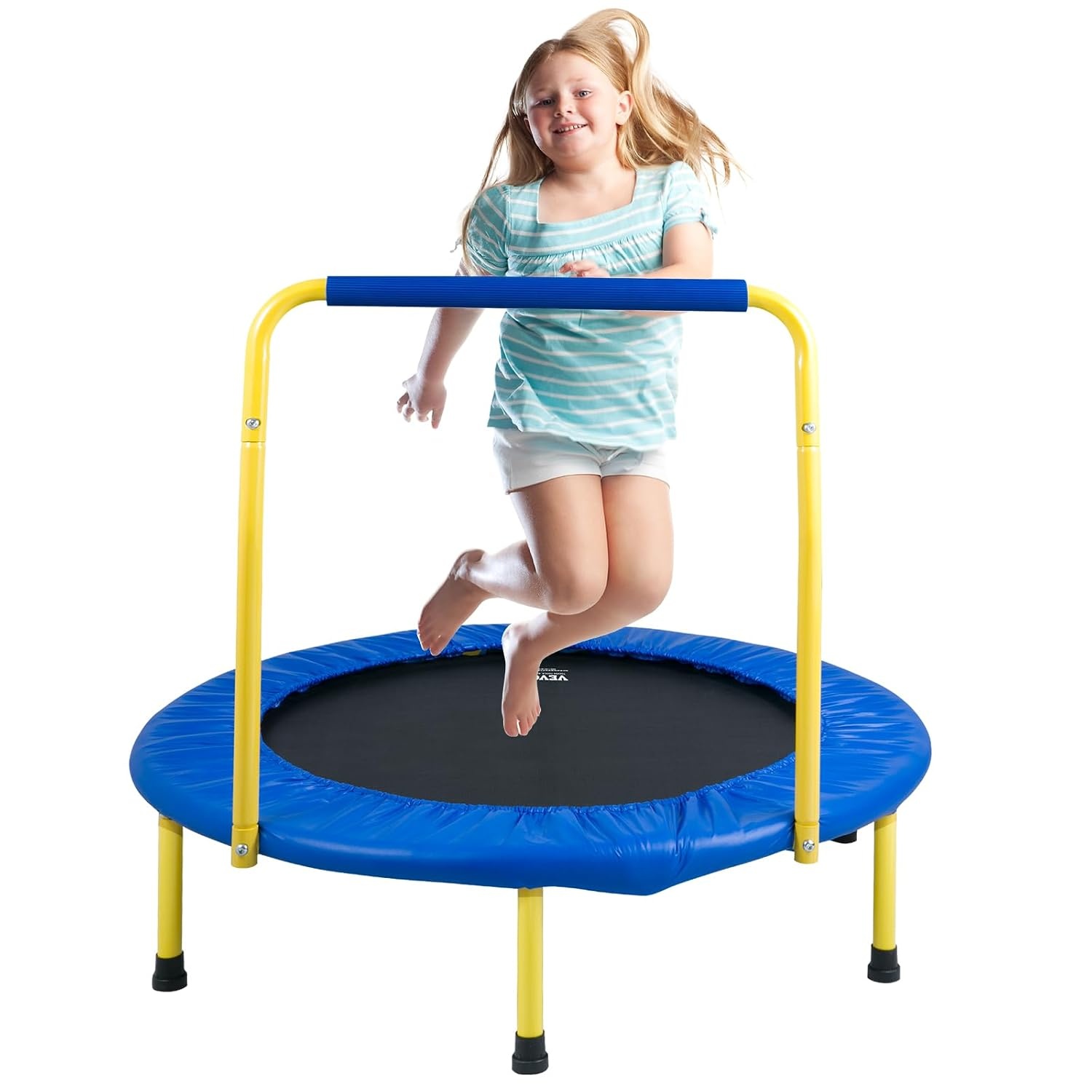Opvouwbare Kinder Trampoline Blauw 92cm met Handvat (34% Korting)