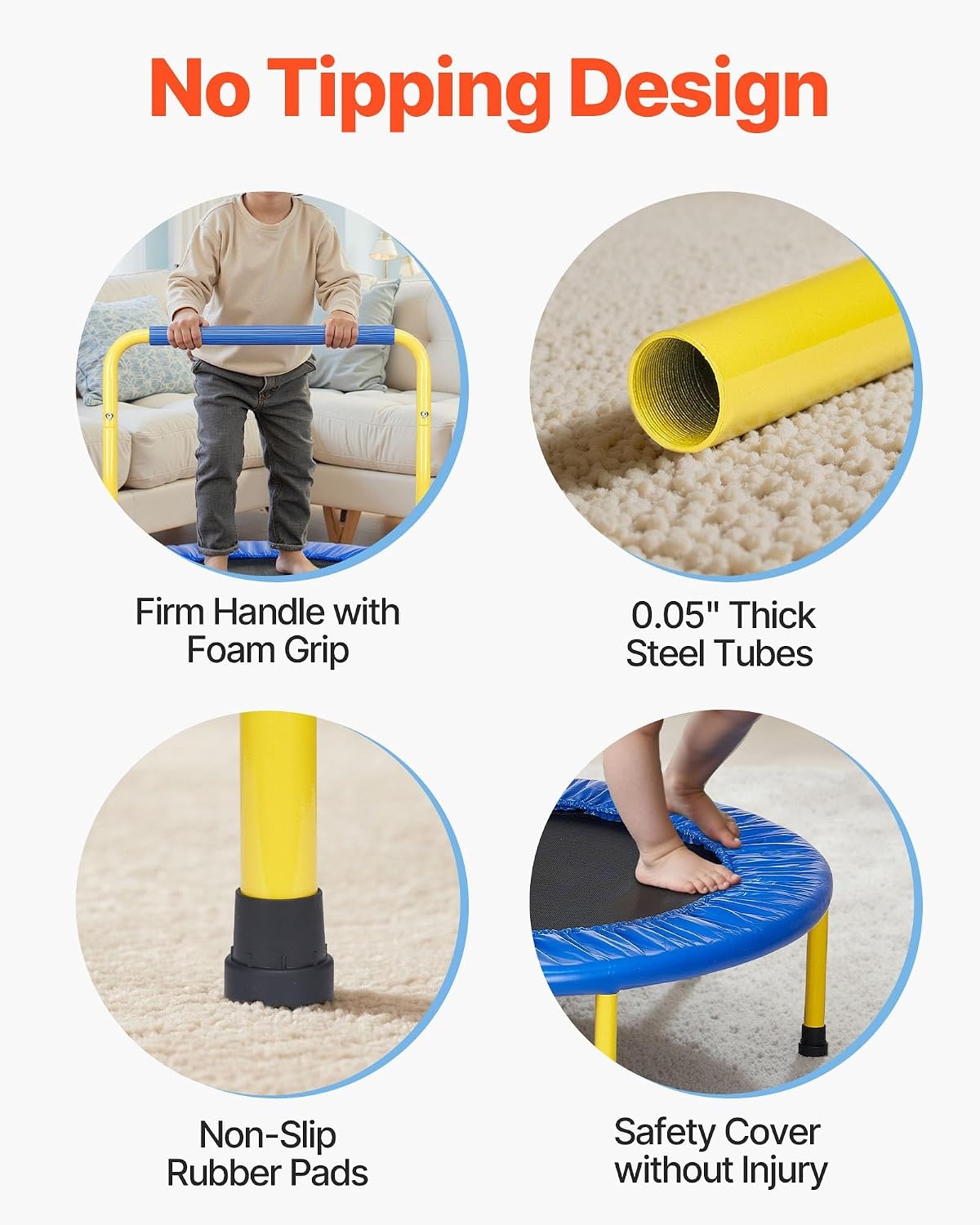 Opvouwbare Kinder Trampoline Blauw 92cm met Handvat (34% Korting)