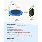 Opvouwbare Kinder Trampoline Blauw 92cm met Handvat (34% Korting)