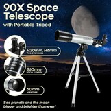 Astronomische Telescoop 90x Vergroting met Statief - 29% Korting
