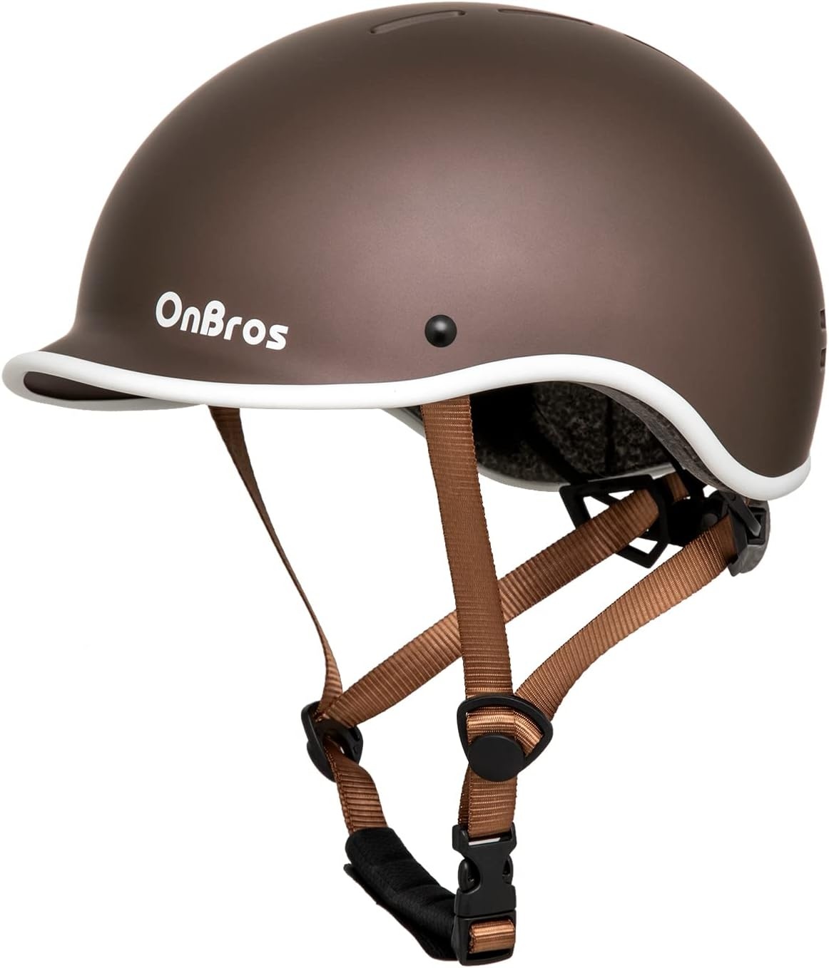 Retro Fietshelm Volwassenen OnBros - L - Koffiebruin - 33% Korting