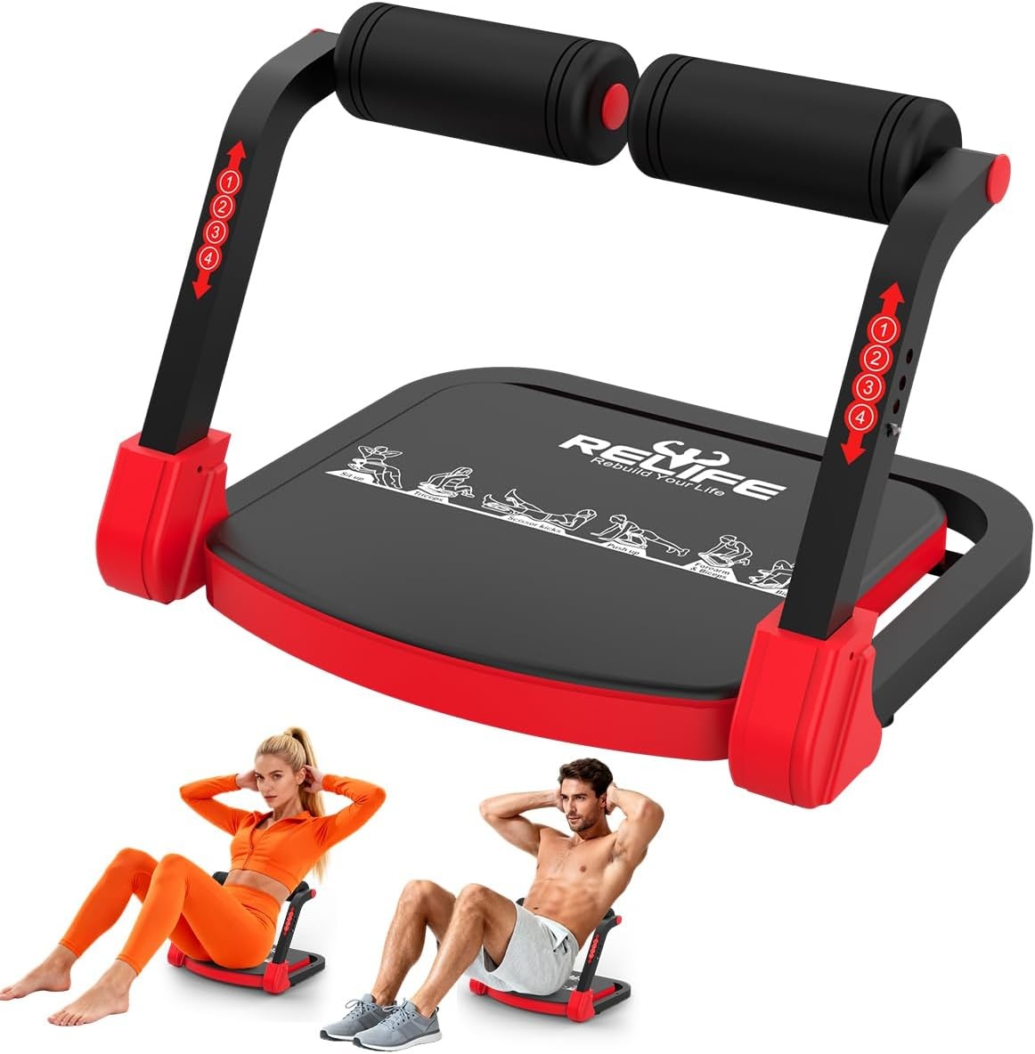 Opvouwbare Buikspiertrainer met 3 Weerstandsniveaus | 111cm | Max 150kg