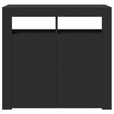 Zwart Dressoir met LED-verlichting 80x35x75 cm - 34% Korting!