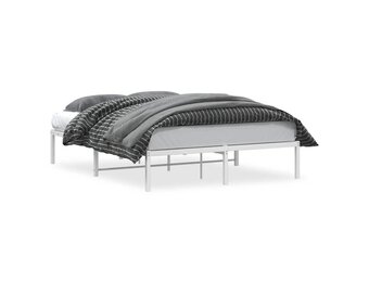 vidaXL Bedframe Metaal Wit 135x190cm - 54% Korting