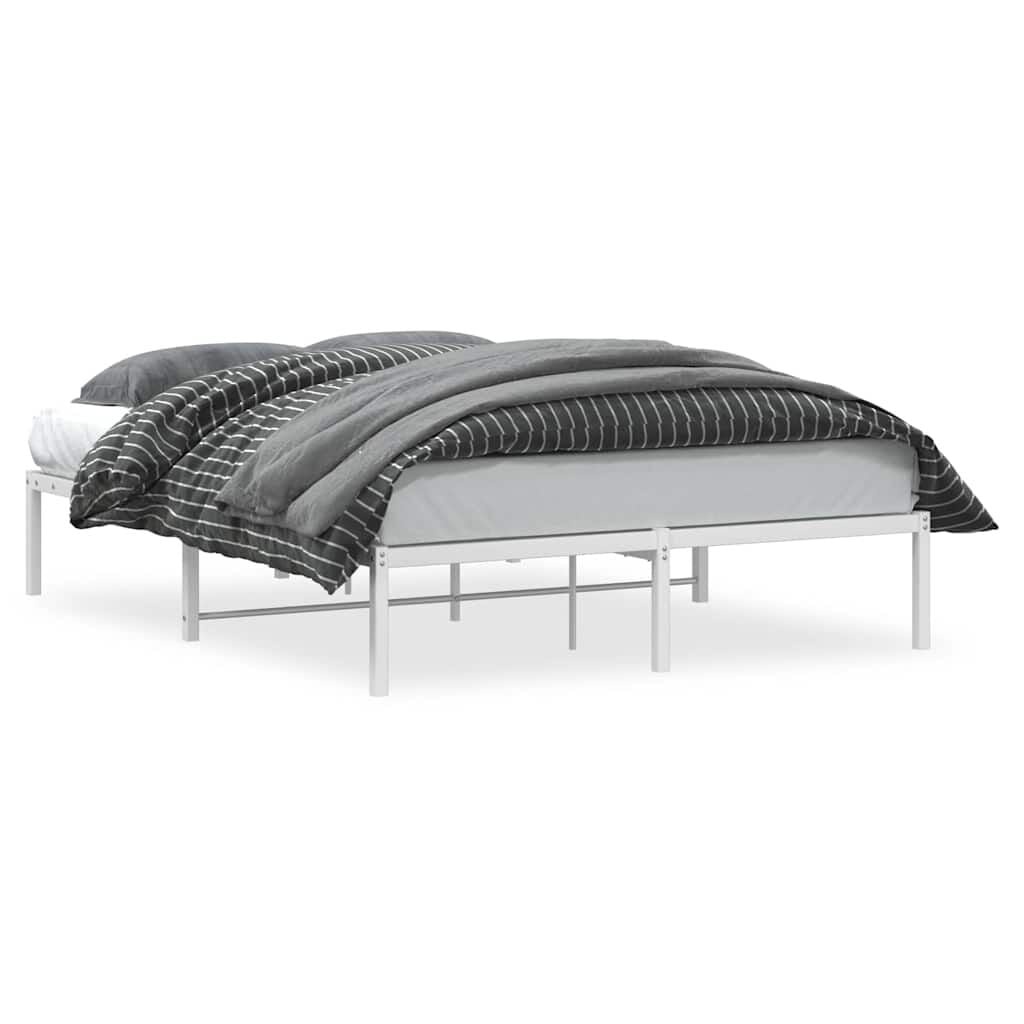 vidaXL Bedframe Metaal Wit 135x190cm - 54% Korting