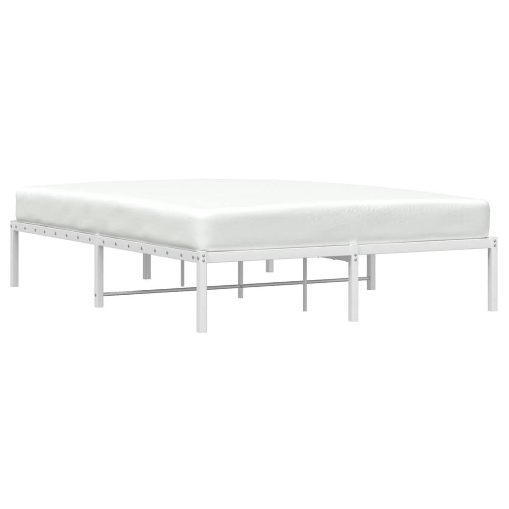vidaXL Bedframe Metaal Wit 135x190cm - 54% Korting