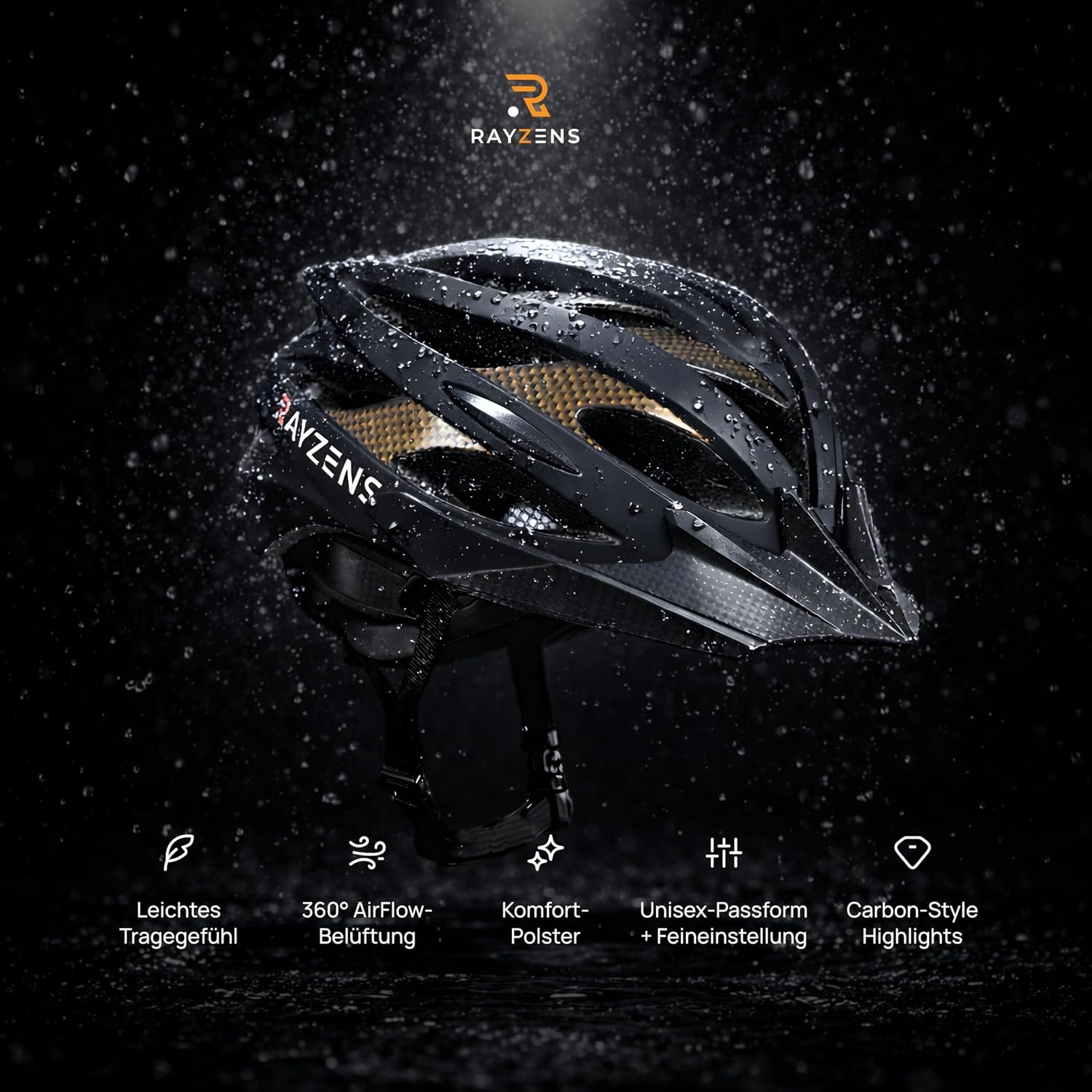 Ultralichte Fietshelm Carbonlook met Korting - Unisex Stad & E-bike