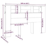 Hoofdbordkast 160x18,5x104,5 cm Sonoma Eiken - 34% Korting!
