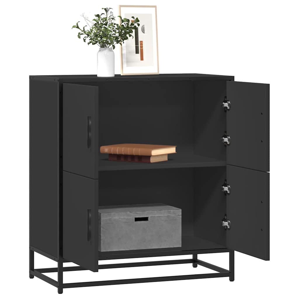 Zwart Bewerkt Houten Dressoir 68x35x76 cm - 34% Korting