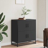 Zwart Bewerkt Houten Dressoir 68x35x76 cm - 34% Korting