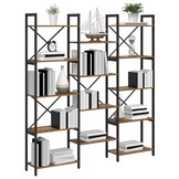 Boekenkast Oud Hout Industrieel - 156x25x167.5cm - 34% Korting