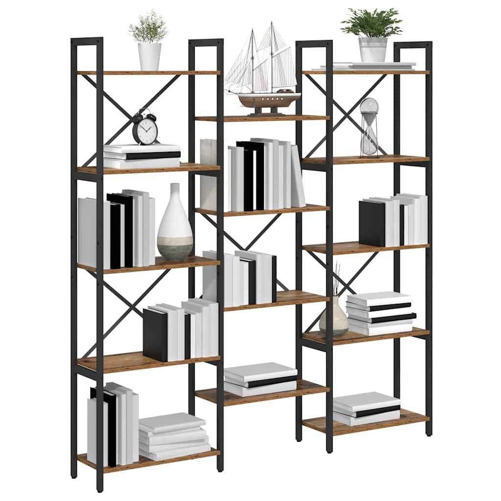Boekenkast Oud Hout Industrieel - 156x25x167.5cm - 34% Korting