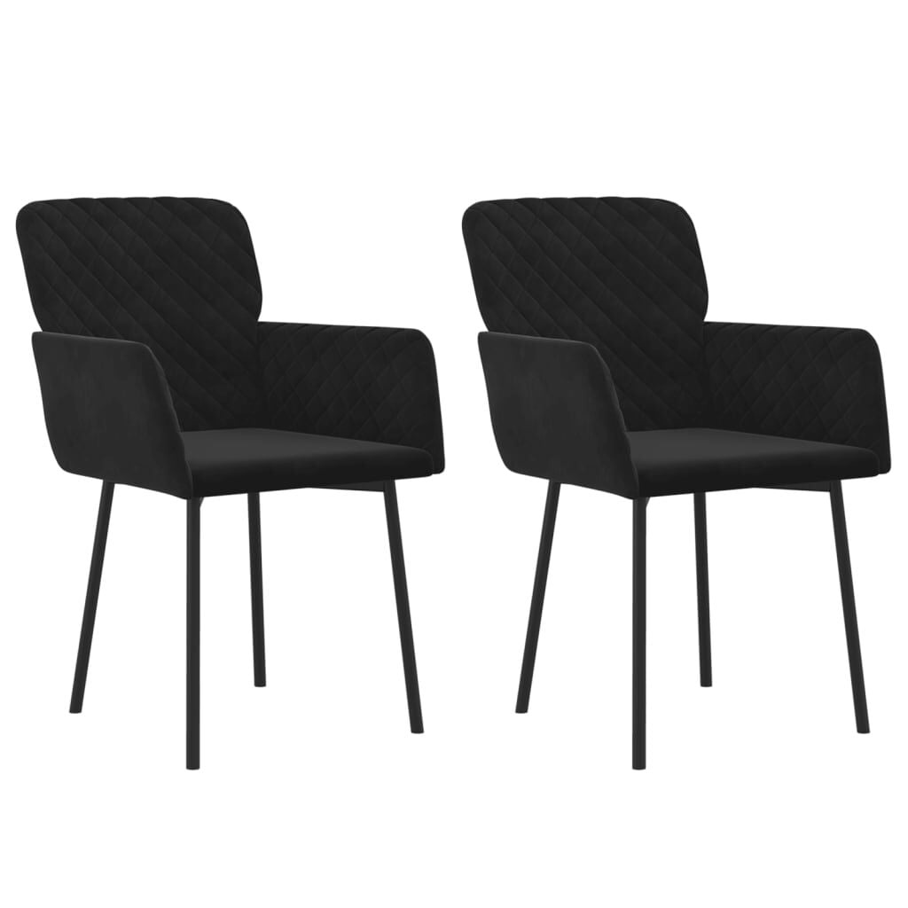 Eetkamerstoelen Fluweel Zwart (2 stuks) - 34% Korting