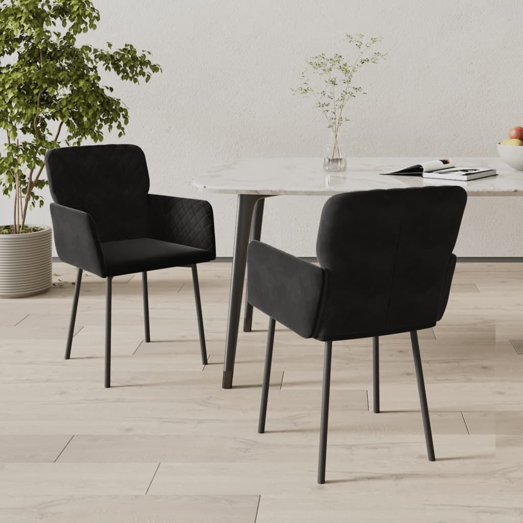 Eetkamerstoelen Fluweel Zwart (2 stuks) - 34% Korting