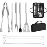 9-delige BBQ Kookgerei Set RVS - Vaatwasmachinebestendig met Tas