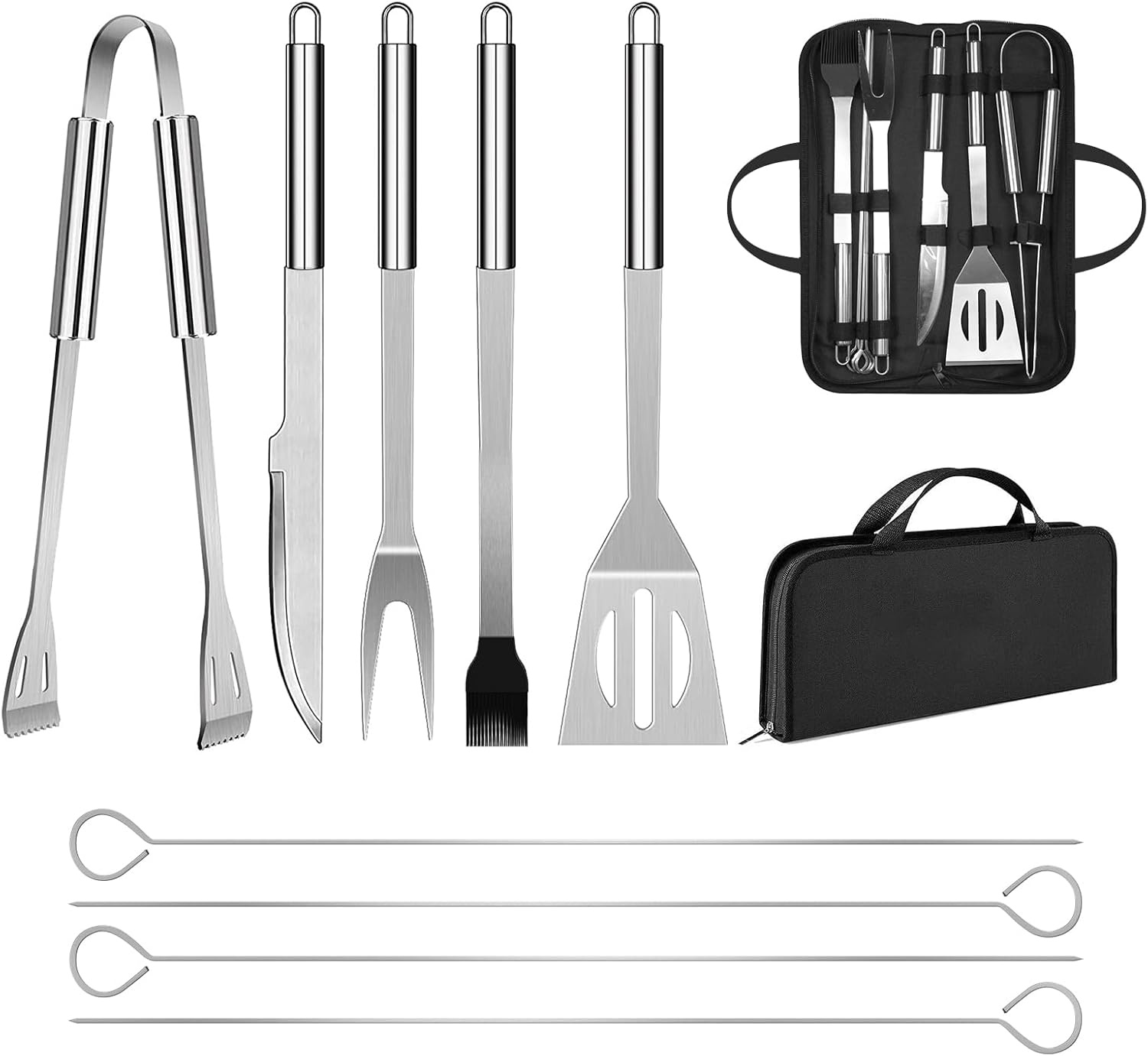 9-delige BBQ Kookgerei Set RVS - Vaatwasmachinebestendig met Tas