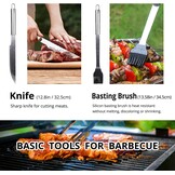 9-delige BBQ Kookgerei Set RVS - Vaatwasmachinebestendig met Tas