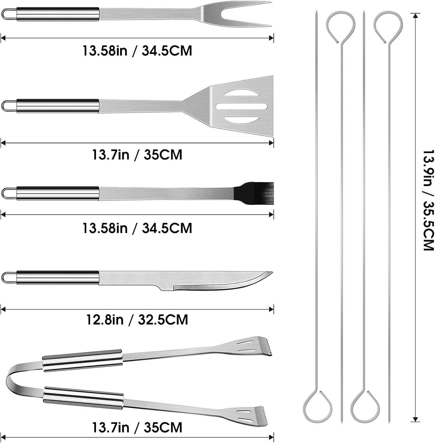 9-delige BBQ Kookgerei Set RVS - Vaatwasmachinebestendig met Tas