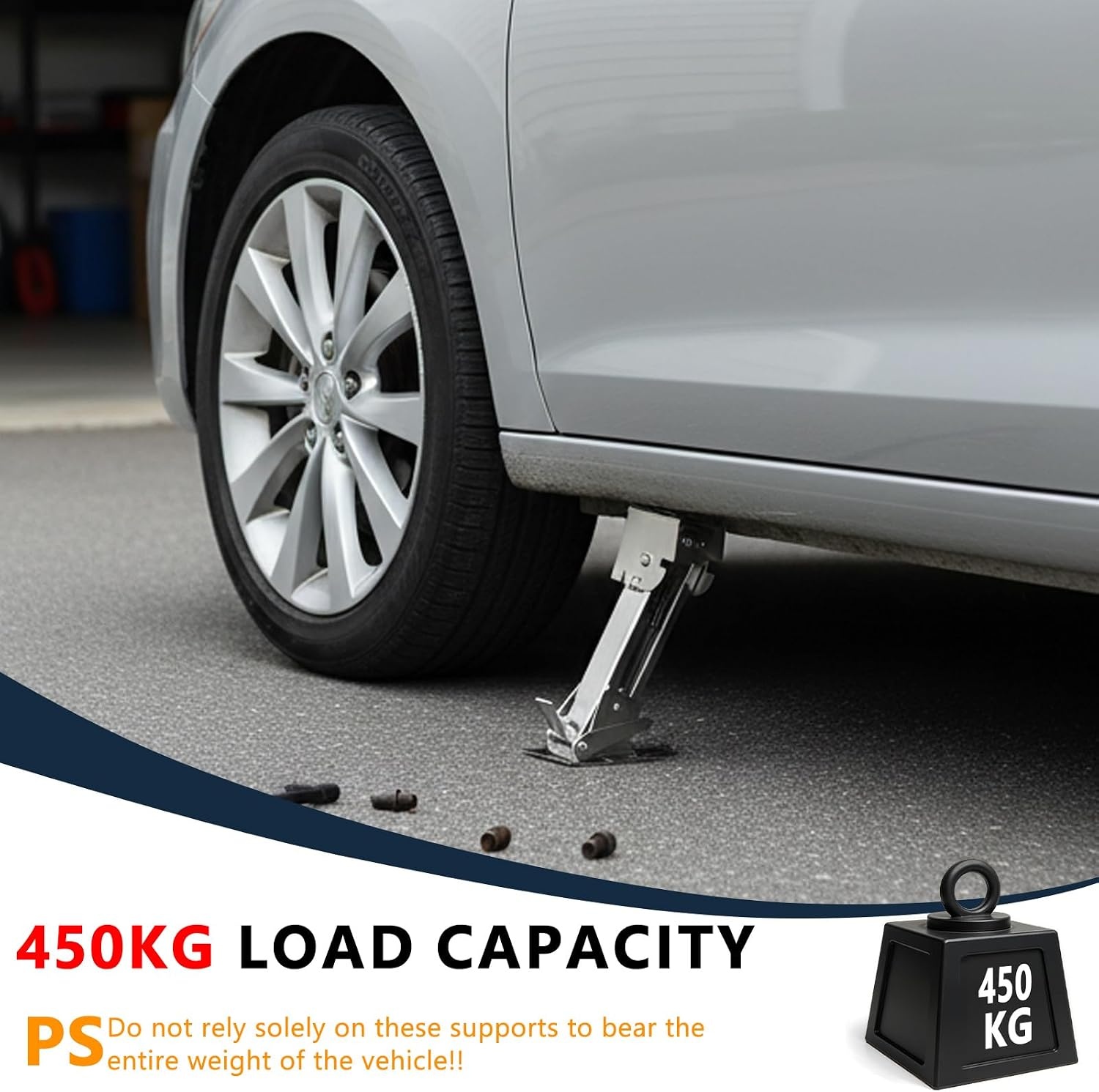 2x Aanhangersteunen Stabilisator met Zwengel - 450kg Draagkracht