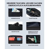 Heuptas Buiktas Heren Dames, klein, zwart nylon, met verlengingsriem en meerdere ritsvakken voor reizen, wandelen, hondentraining & outdoor