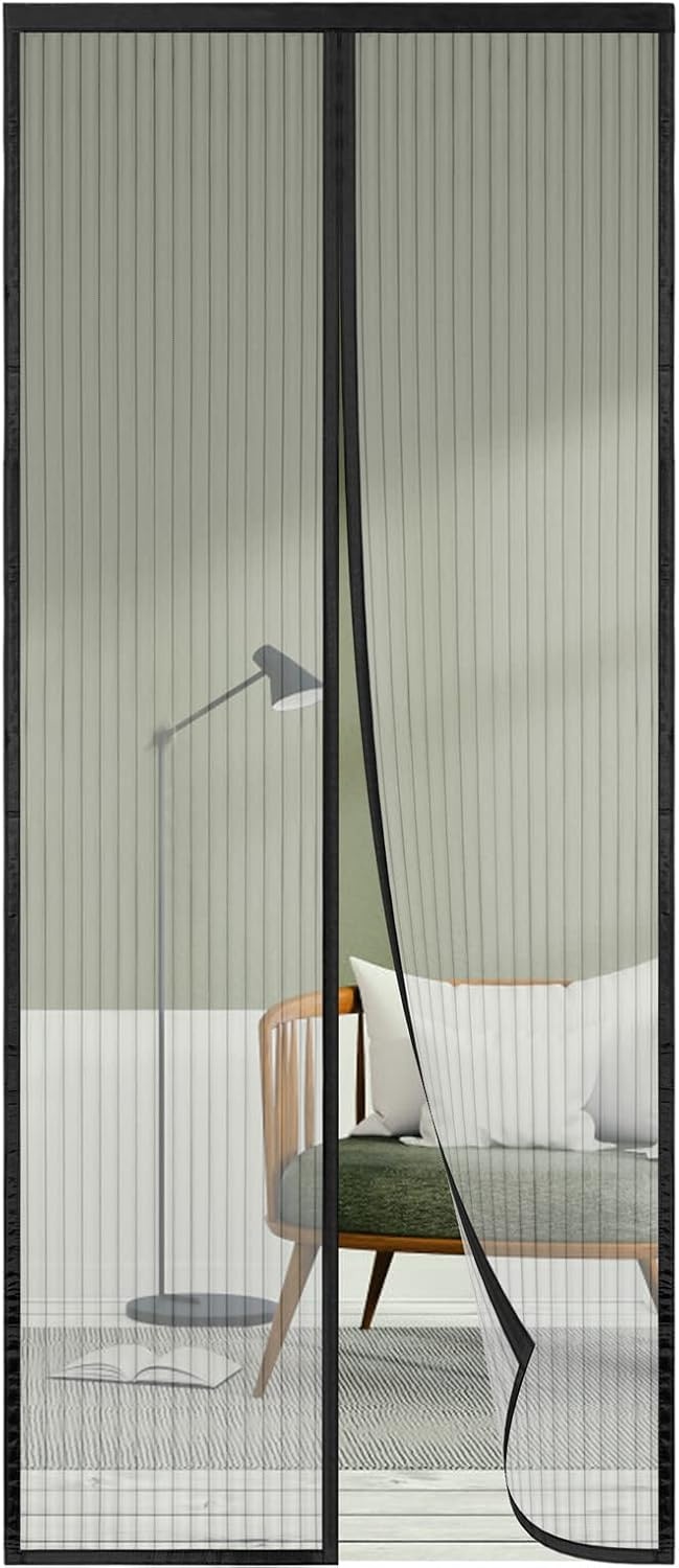 Zelfdichtend Vliegengaas Deur Zwart 95x215 cm - 75% Korting