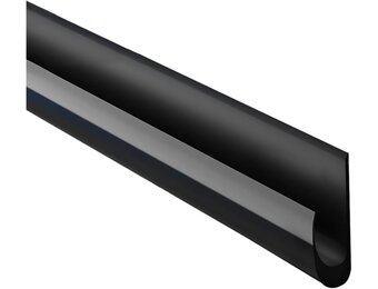 J-vormige PVC Druppelrail Zwart - 4.9m - 75% Korting!