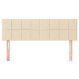 vidaXL Hoofdborden 2 st 72x5x78/88 cm stof crèmekleurig