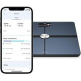 Withings Body+ - Lichaamsanalyse slimme weegschaal met wifi, lichaamsvetmonitor, BMI, spiermassa, vochtpercentage, digitaal gewicht badkamerweegschaal, app-synchronisatie via Bluetooth of wifi