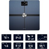 Withings Body+ - Lichaamsanalyse slimme weegschaal met wifi, lichaamsvetmonitor, BMI, spiermassa, vochtpercentage, digitaal gewicht badkamerweegschaal, app-synchronisatie via Bluetooth of wifi