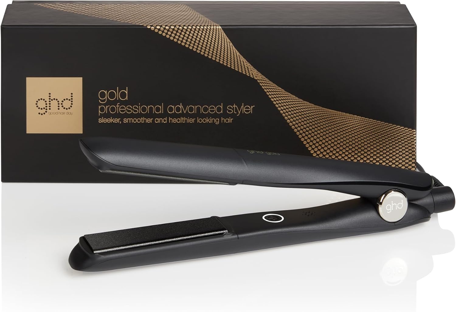 ghd Gold Professionele stijltang, krultang, krultang voor golven, optimale stylingtemperatuur 185 °C, Dual Zone technologie, zwart