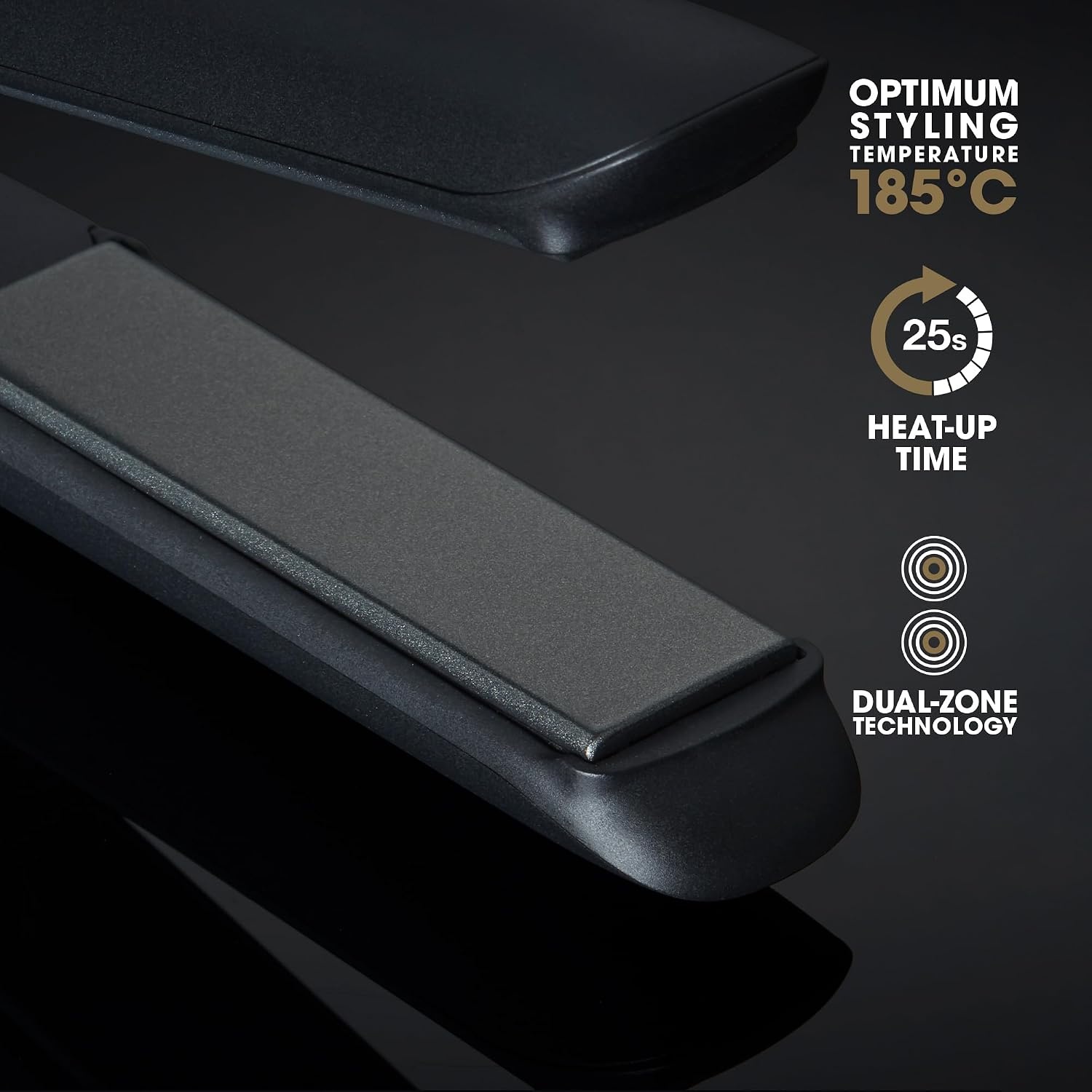 ghd Gold Professionele stijltang, krultang, krultang voor golven, optimale stylingtemperatuur 185 °C, Dual Zone technologie, zwart