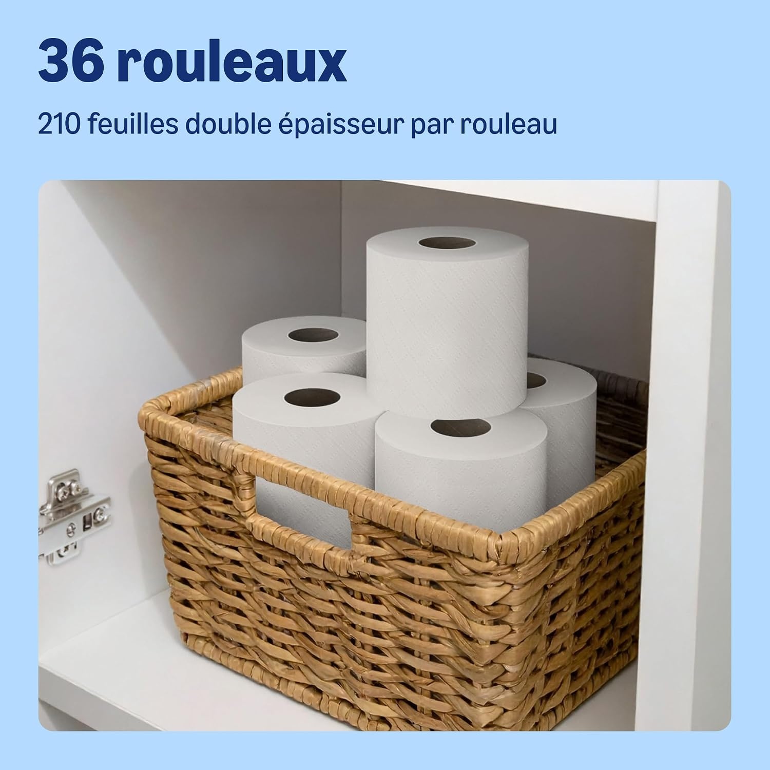 by Amazon Papier Toilette Doux, 2 Épaisseurs, 36 rouleaux (4 paquets de 9), 210 feuilles par rouleau, certifié FSC