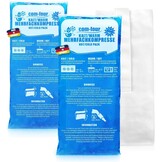 com-four® 2x grote meervoudige kompressen met premium herbruikbare fleece-hoes, koude en warme kompressen met gel-coolpack, beschermhoes met elastische band, 29 x 12 cm - Made in Germany
