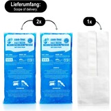 com-four® 2x grote meervoudige kompressen met premium herbruikbare fleece-hoes, koude en warme kompressen met gel-coolpack, beschermhoes met elastische band, 29 x 12 cm - Made in Germany