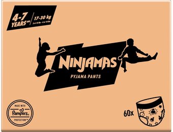 Ninjamas Pyjama Pants Jongen, 60 Pyjamabroekjes, 4-7 Jaar, 17-30kg, De Hele Nacht Lang Bescherming Tegen Lekken
