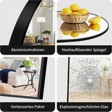 Wolibeer Grote Volledige Lengte Spiegel 165 x 60 cm, Volledige Lengte Spiegel met Zwart Aluminium Frame Staande Wandspiegel voor Slaapkamer, Entree, Gang, Huisdecoratie