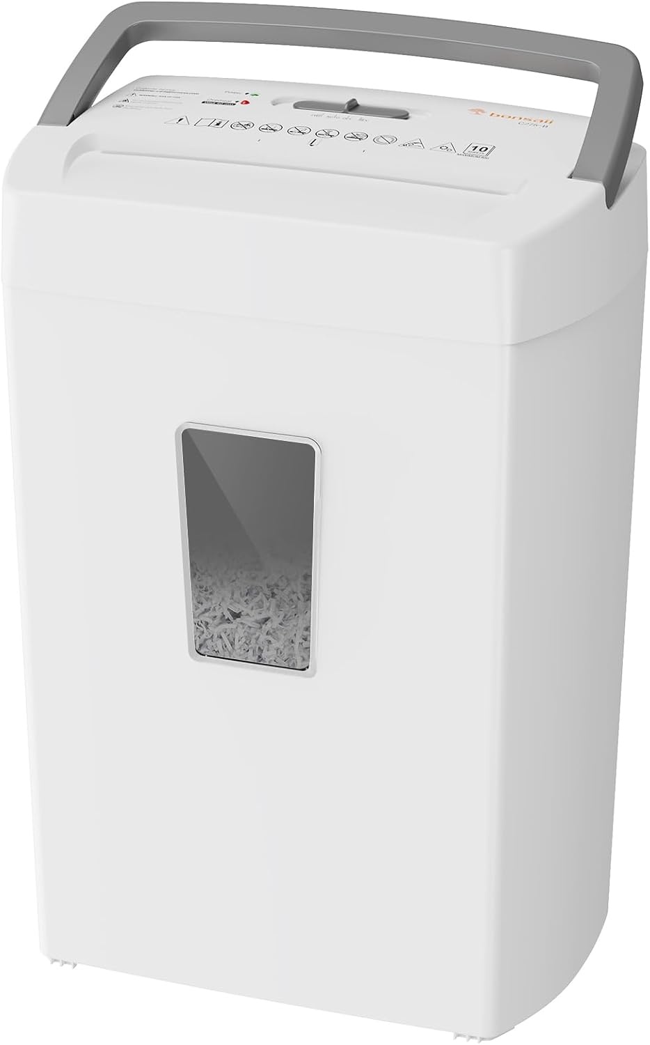 Bonsaii 10 Sheet Shredder P4, Micro Cut Shredder for 21L Containers, Anti-Lock System & Overheating Protection for Office/Home Office, C275-B