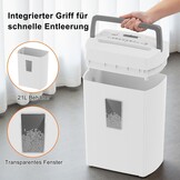 Bonsaii 10 Sheet Shredder P4, Micro Cut Shredder for 21L Containers, Anti-Lock System & Overheating Protection for Office/Home Office, C275-B