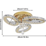 LED Plafondlamp Kristal Goud 3 Ovalen 48x22cm - 58% Korting