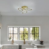 LED Plafondlamp Kristal Goud 3 Ovalen 48x22cm - 58% Korting