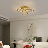 LED Plafondlamp Kristal Goud 3 Ovalen 48x22cm - 58% Korting