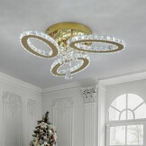 LED Plafondlamp Kristal Goud 3 Ovalen 48x22cm - 58% Korting