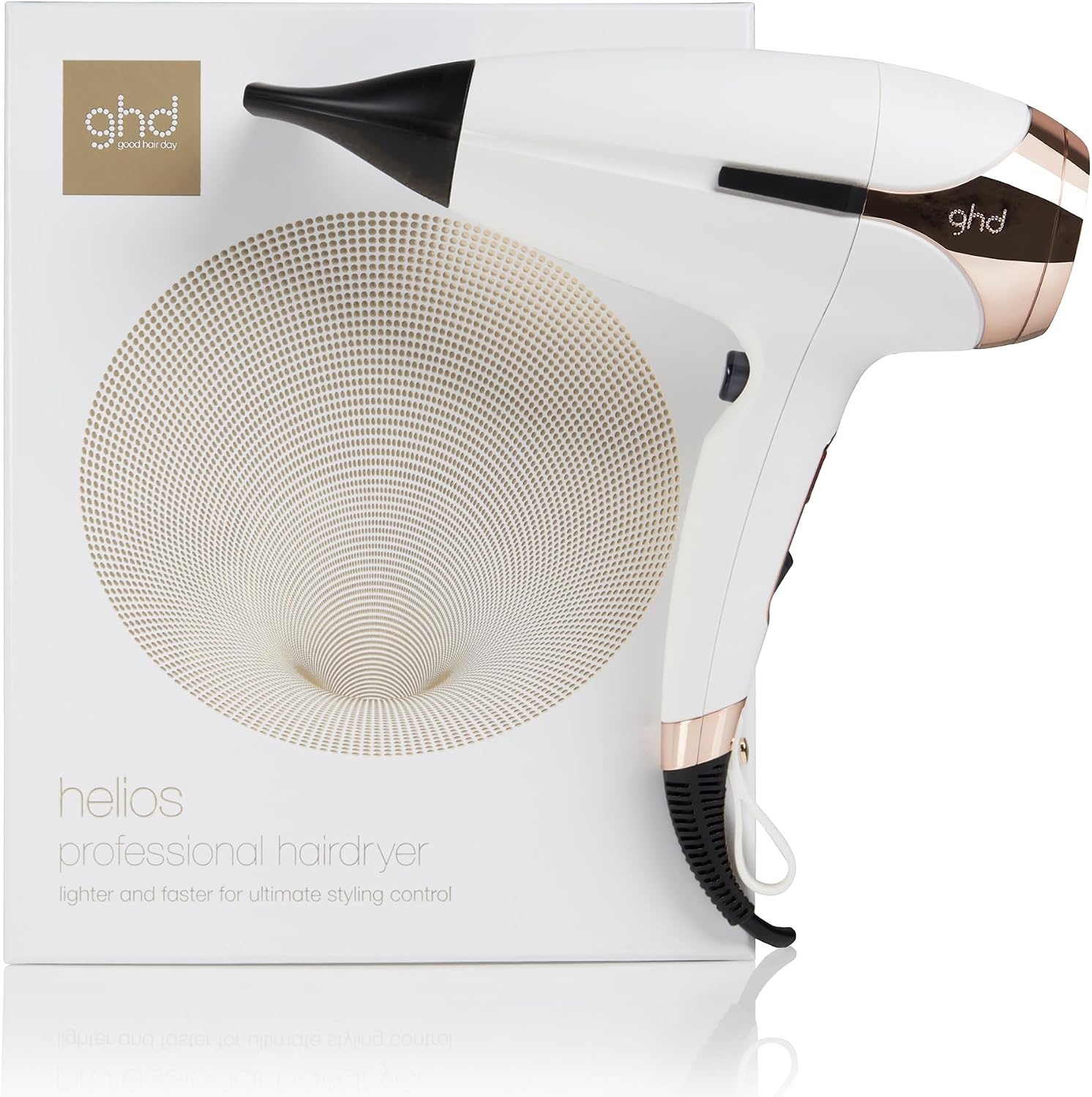 GHD - Helios - Föhn (wit) - Professionele haardroger 2200 Watts - 30% meer Glans - 3x temperatuur- & snelheidstanden - krachtige luchtstroom (120 km/u) voor snelle styling