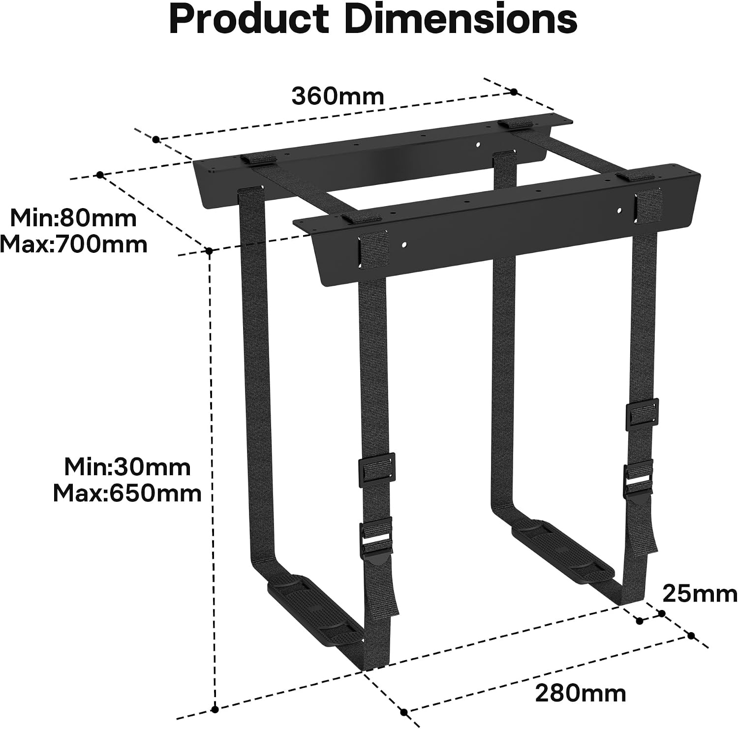PC Houder Onder Bureau - 56% Korting - Max 20kg