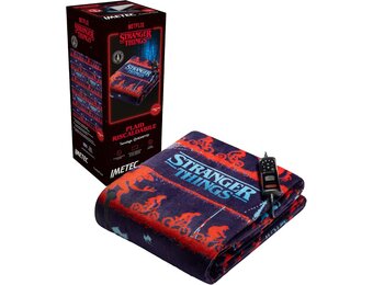 Imetec - CaldoPlaid Stranger Things XL, verwarmbaar, 180 x 140 cm - Fluweel, zacht, thermochroom, 6 temperaturen, laag verbruik - Run!