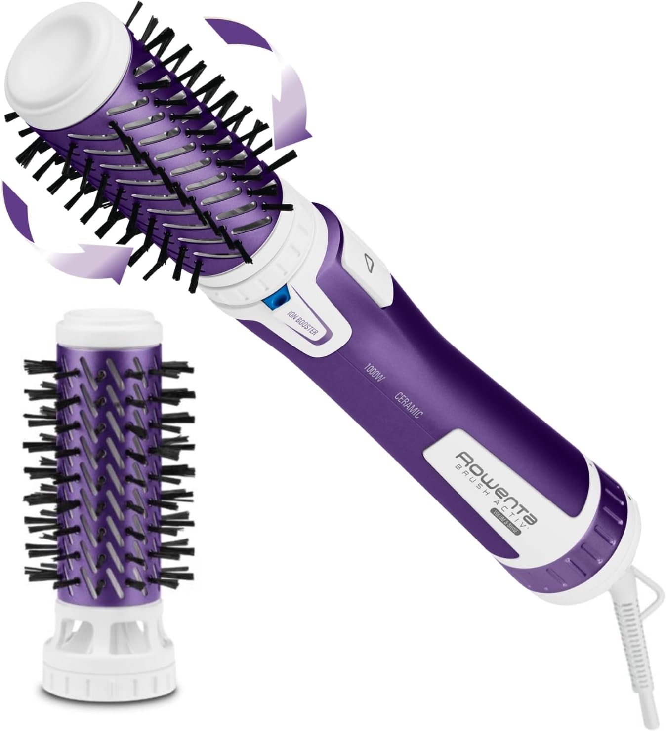 Rowenta CF9530 Brush Activ Volume & Shine, Roterende Droog en Krulborstel, Volume, Glans & Anti-Frizz, 2 Temperatuurstanden & Ionische Technologie