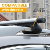 Auto-Imperiaal für Reisen, Topstangen Compatibel met Verhoogde Bagagerails aan de Zijkant, Draagbare Draagstang.