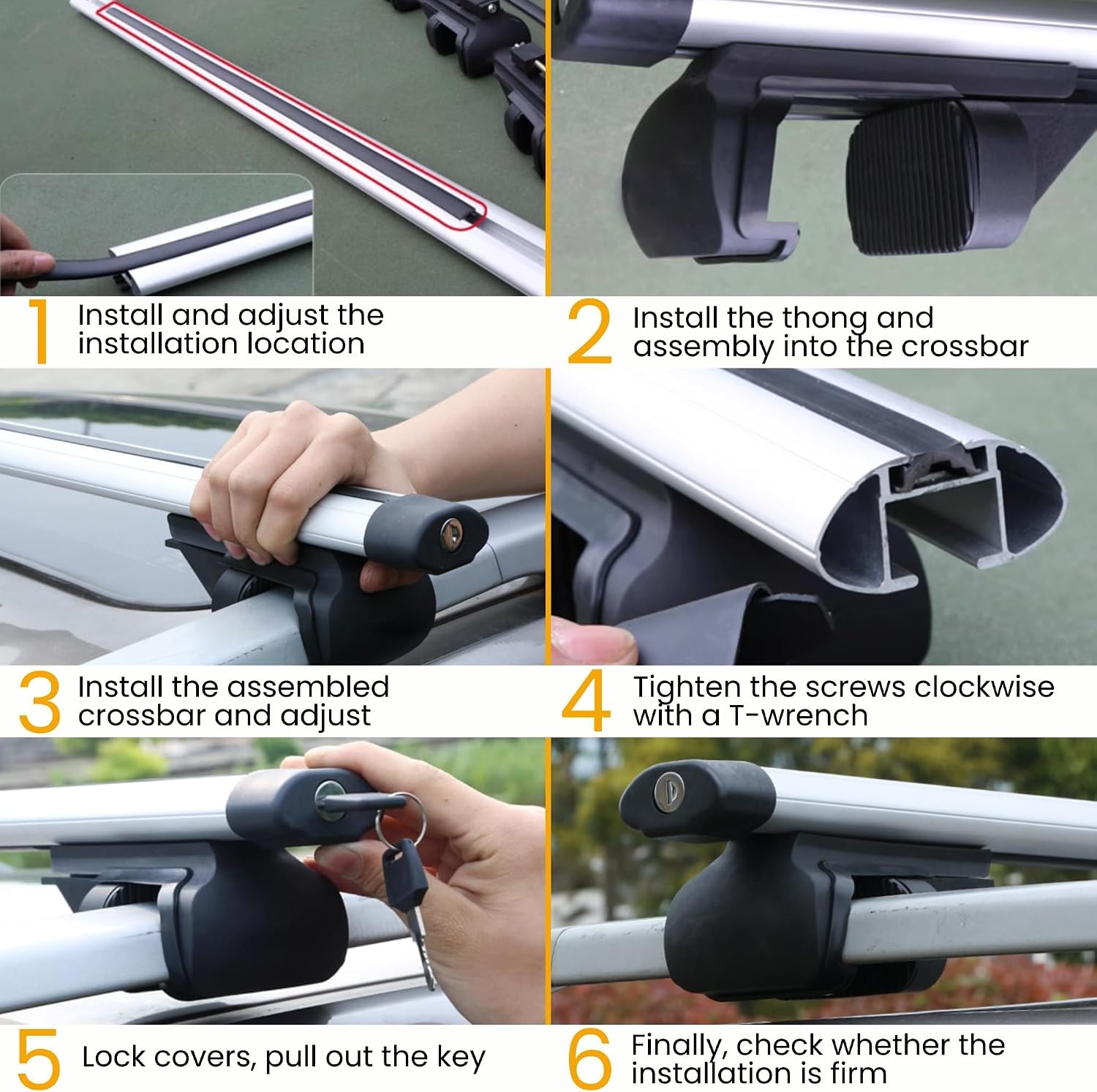 Auto-Imperiaal für Reisen, Topstangen Compatibel met Verhoogde Bagagerails aan de Zijkant, Draagbare Draagstang.